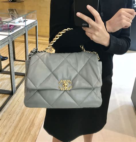 chanel 19 bag grey|chanel 19 price.